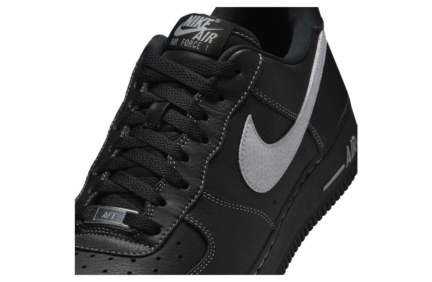 nike air force 1 low white stitch black 6
