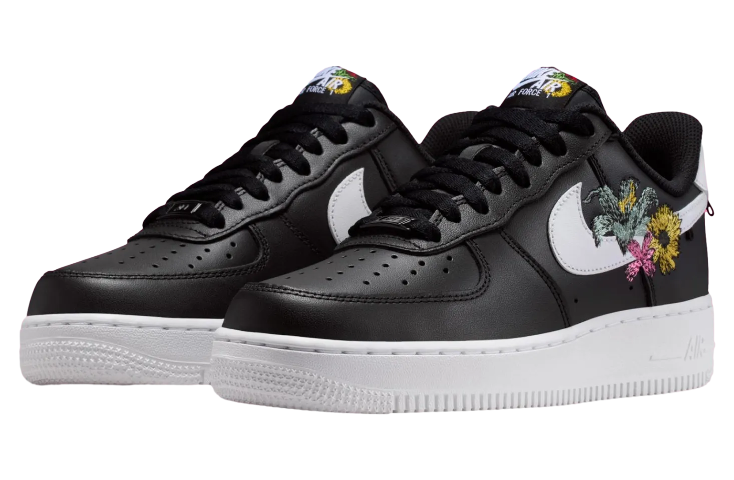 nike air force 1 now flowers black metallic gold 1