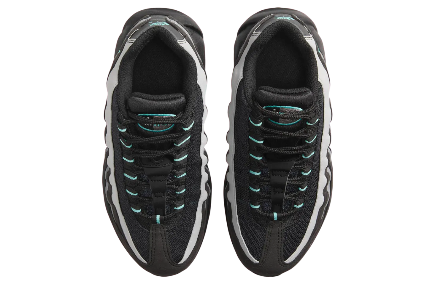 nike air max 95 gs black grey aurora green 2