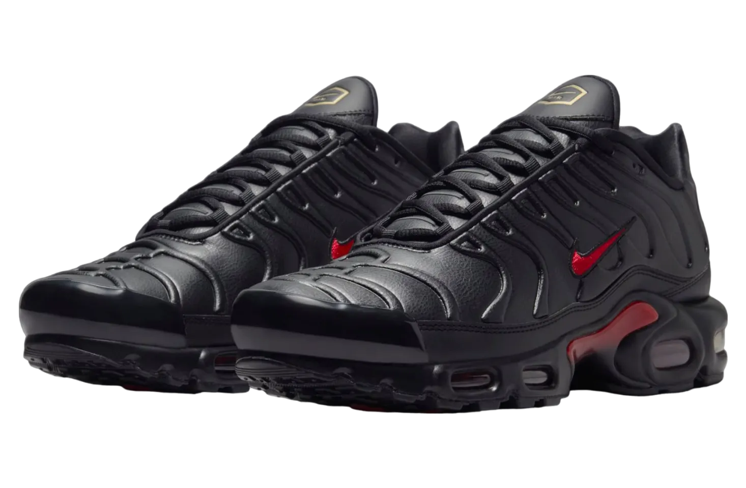 nike air max plus leather black university red 0