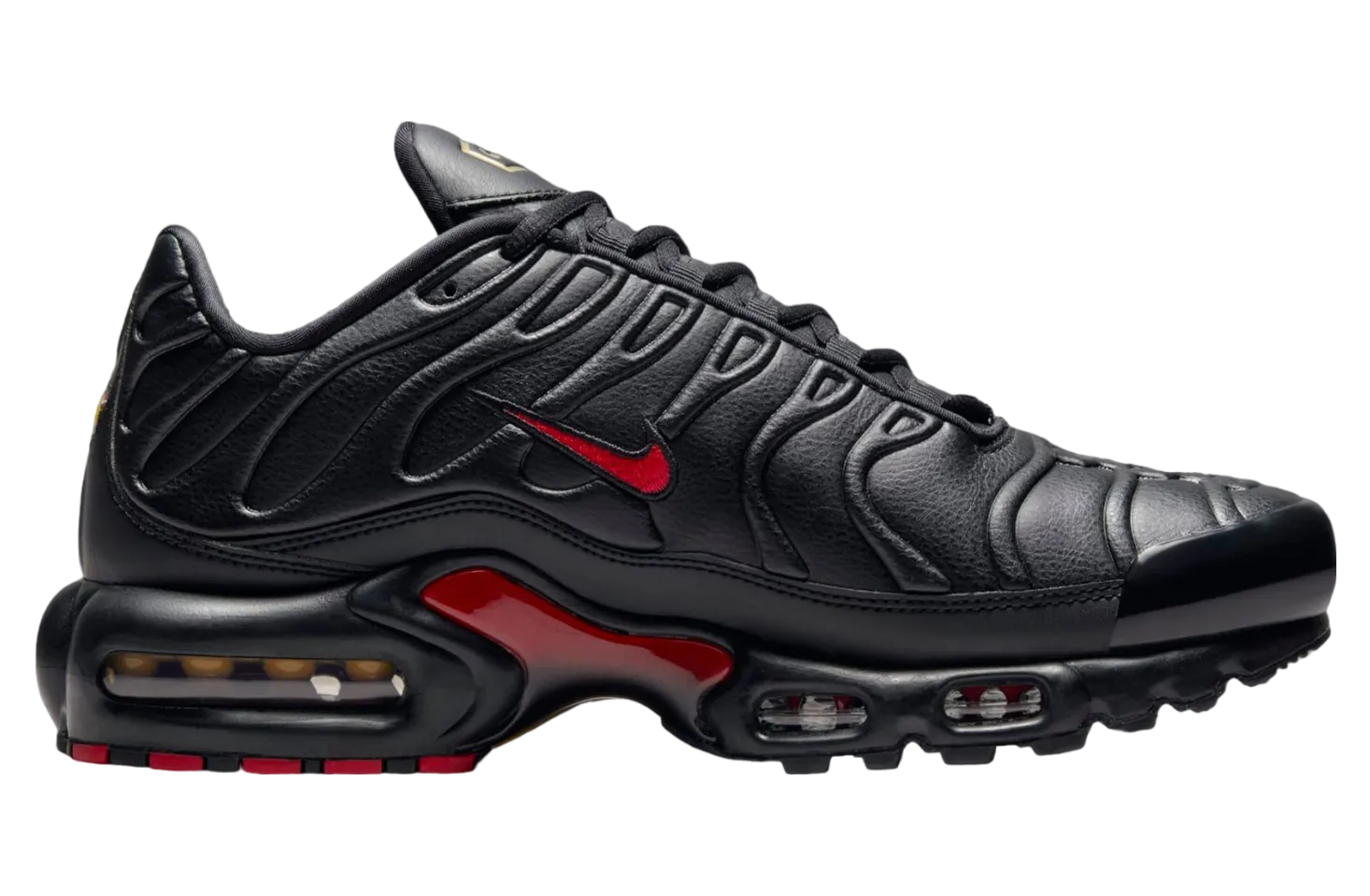 nike air max plus leather black university red 1