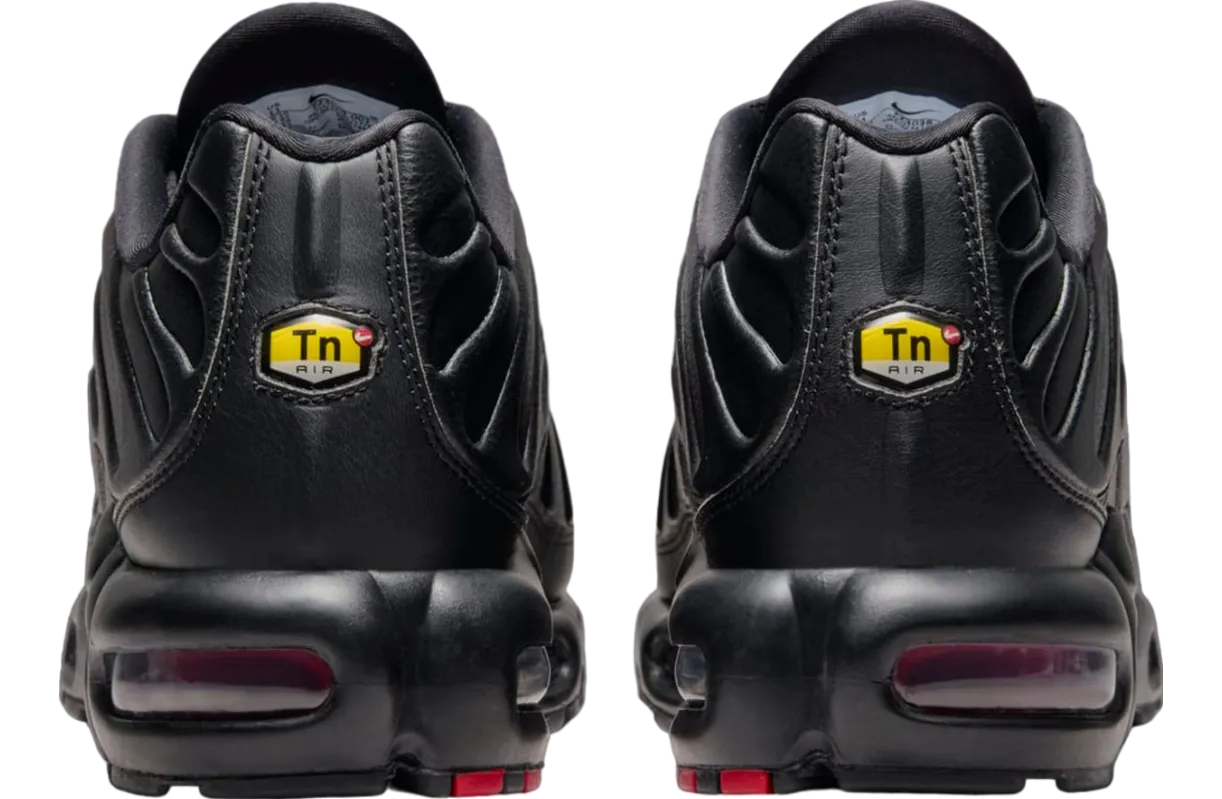 nike air max plus leather black university red 3