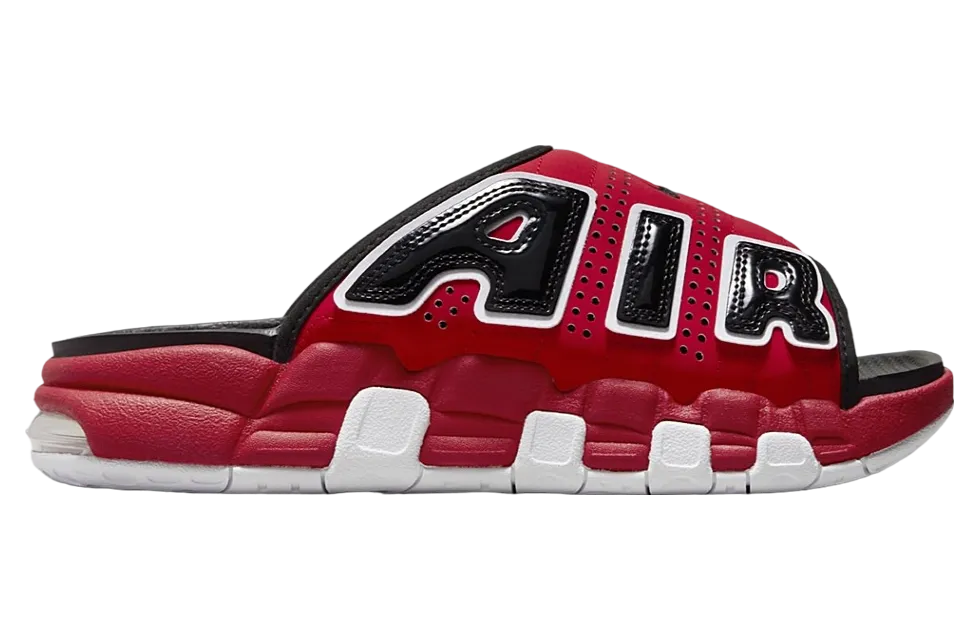 nike air more uptempo slide black varsity red 2