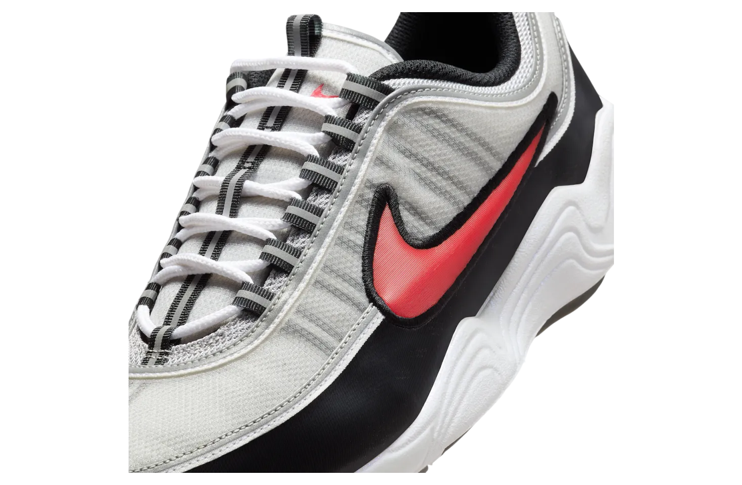 nike air zoom spiridon metallic silver sport red 5