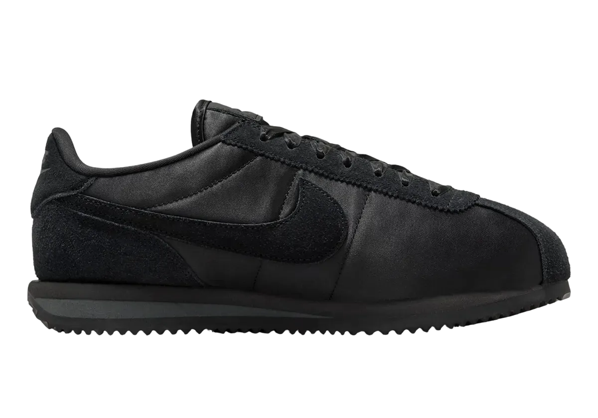 nike cortez black satin 1