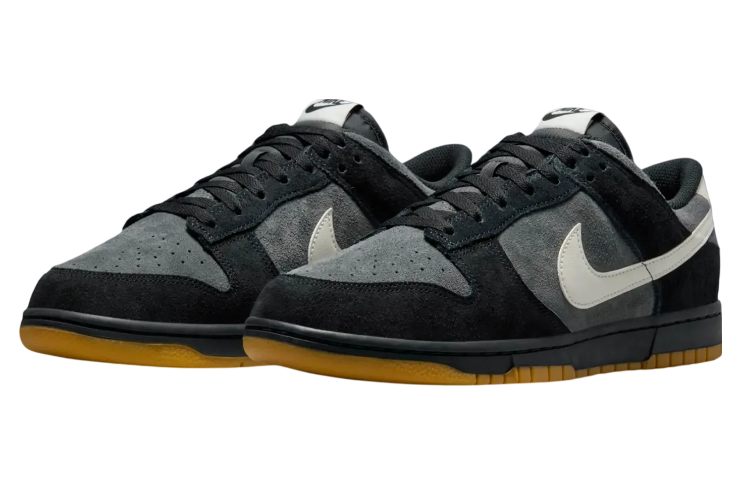 nike dunk low black grey gum 0