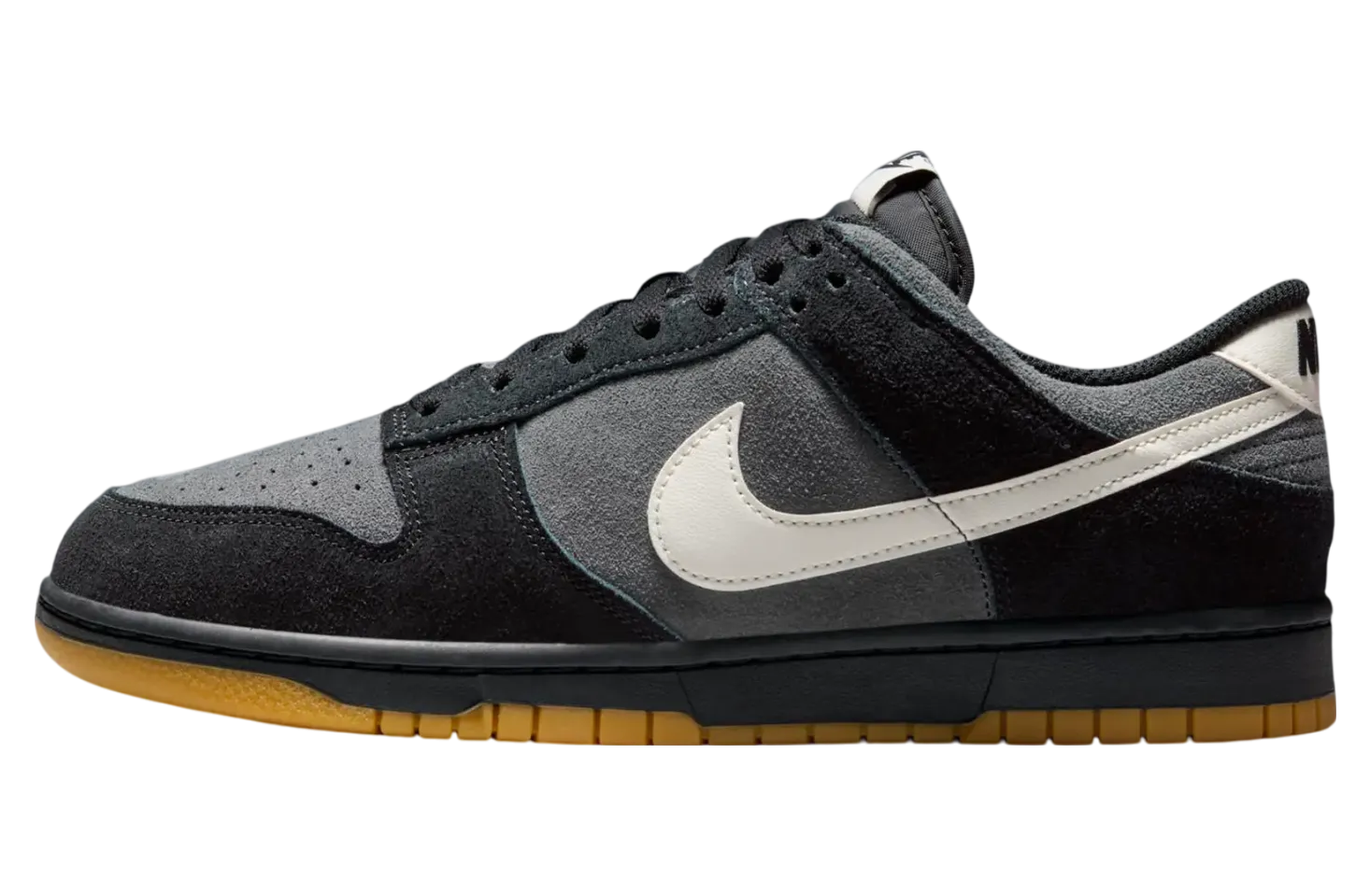 nike dunk low black grey gum