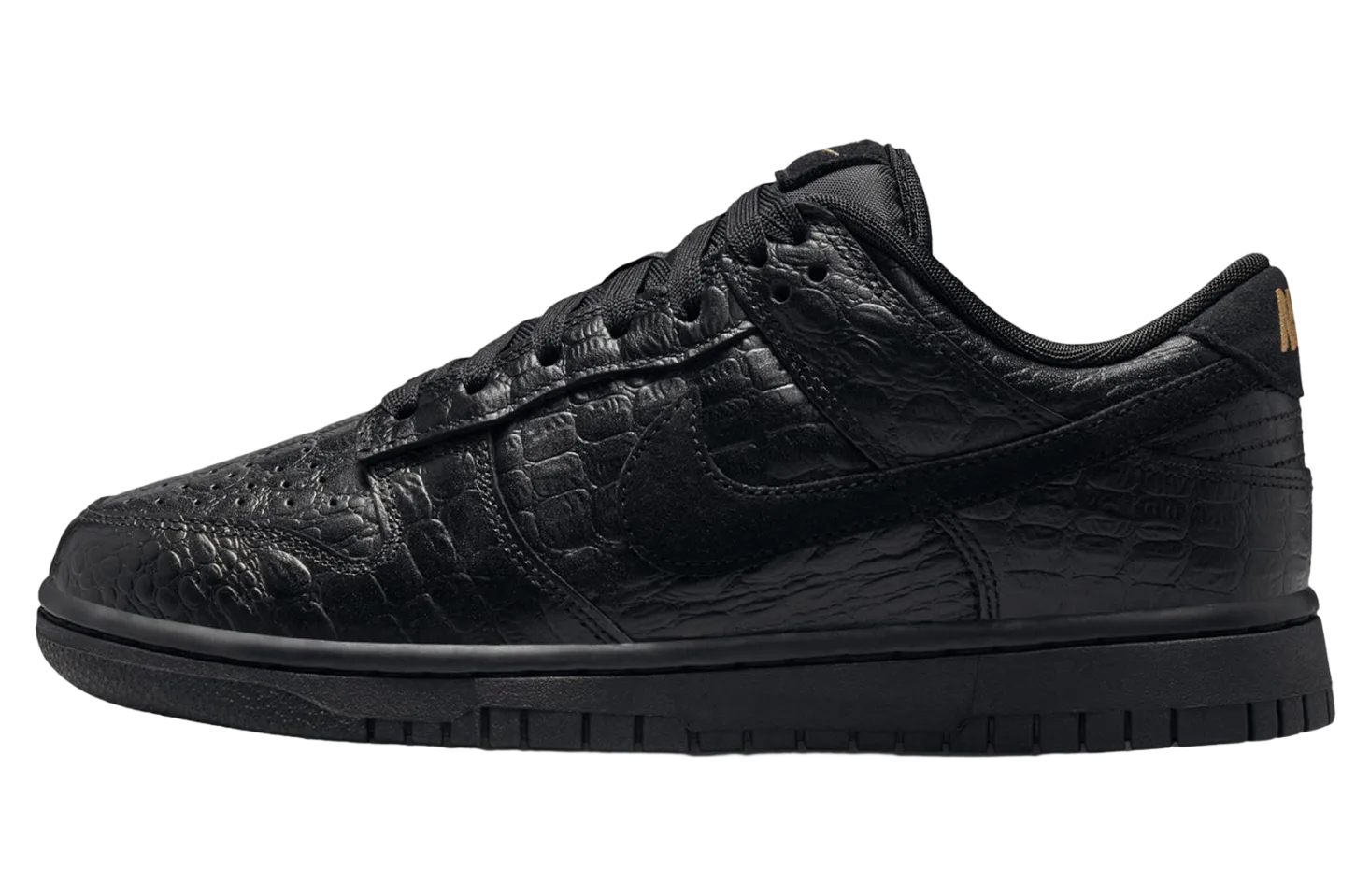 nike dunk low black metallic gold