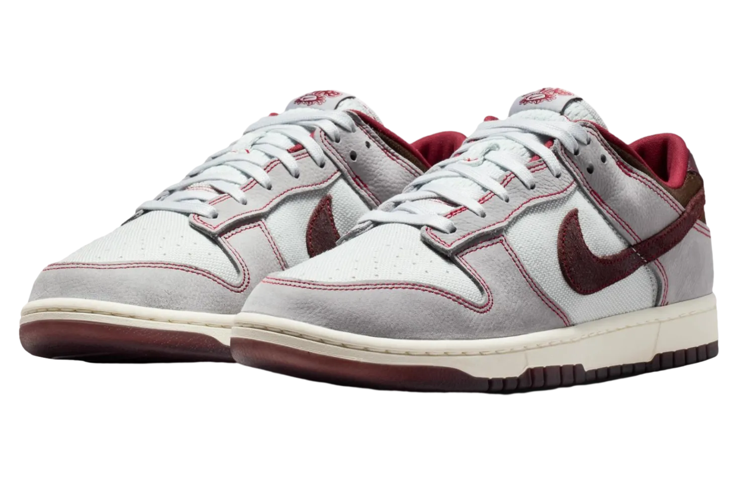 nike dunk low canvas wolf grey team red 0