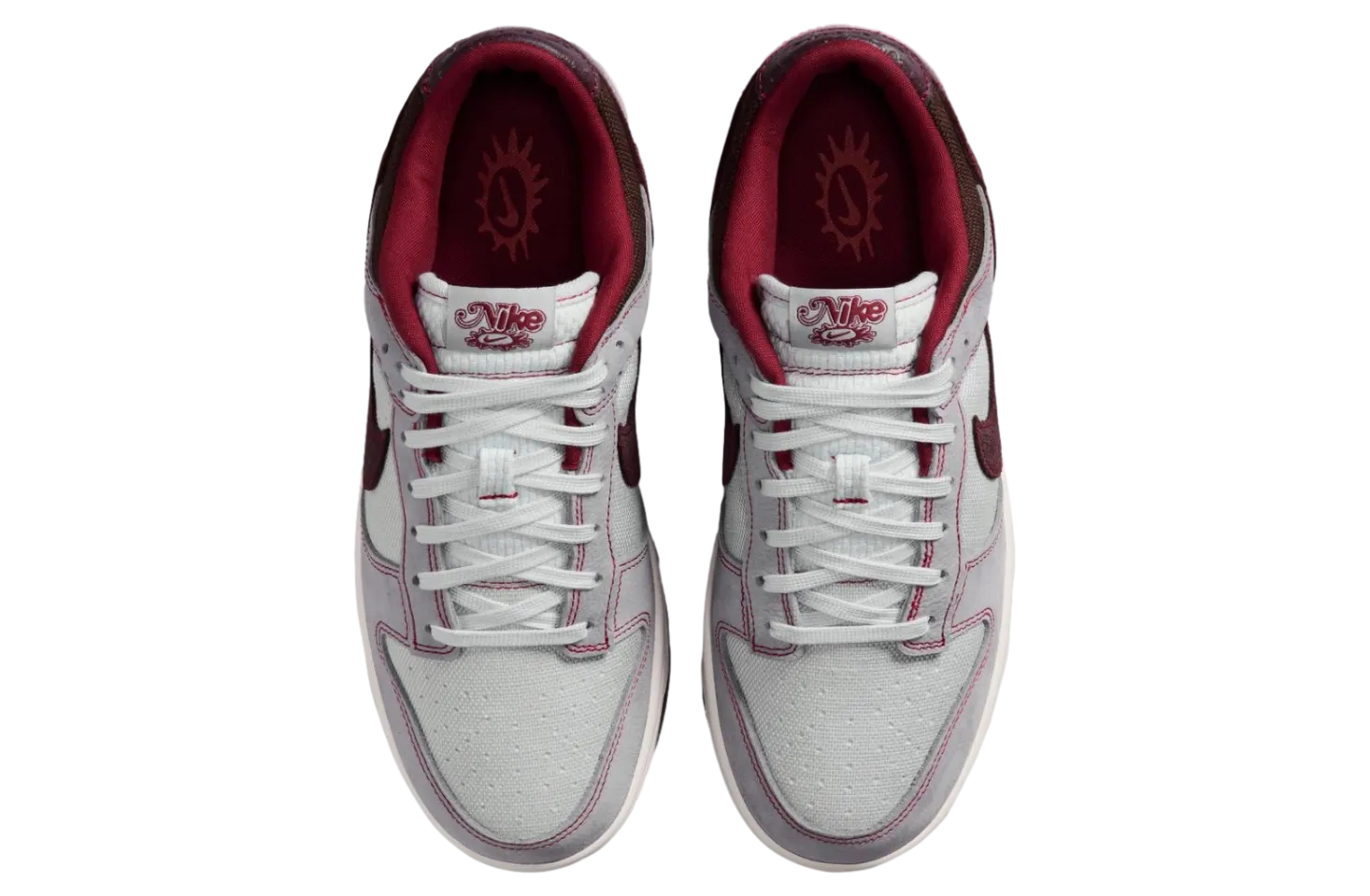 nike dunk low canvas wolf grey team red 4