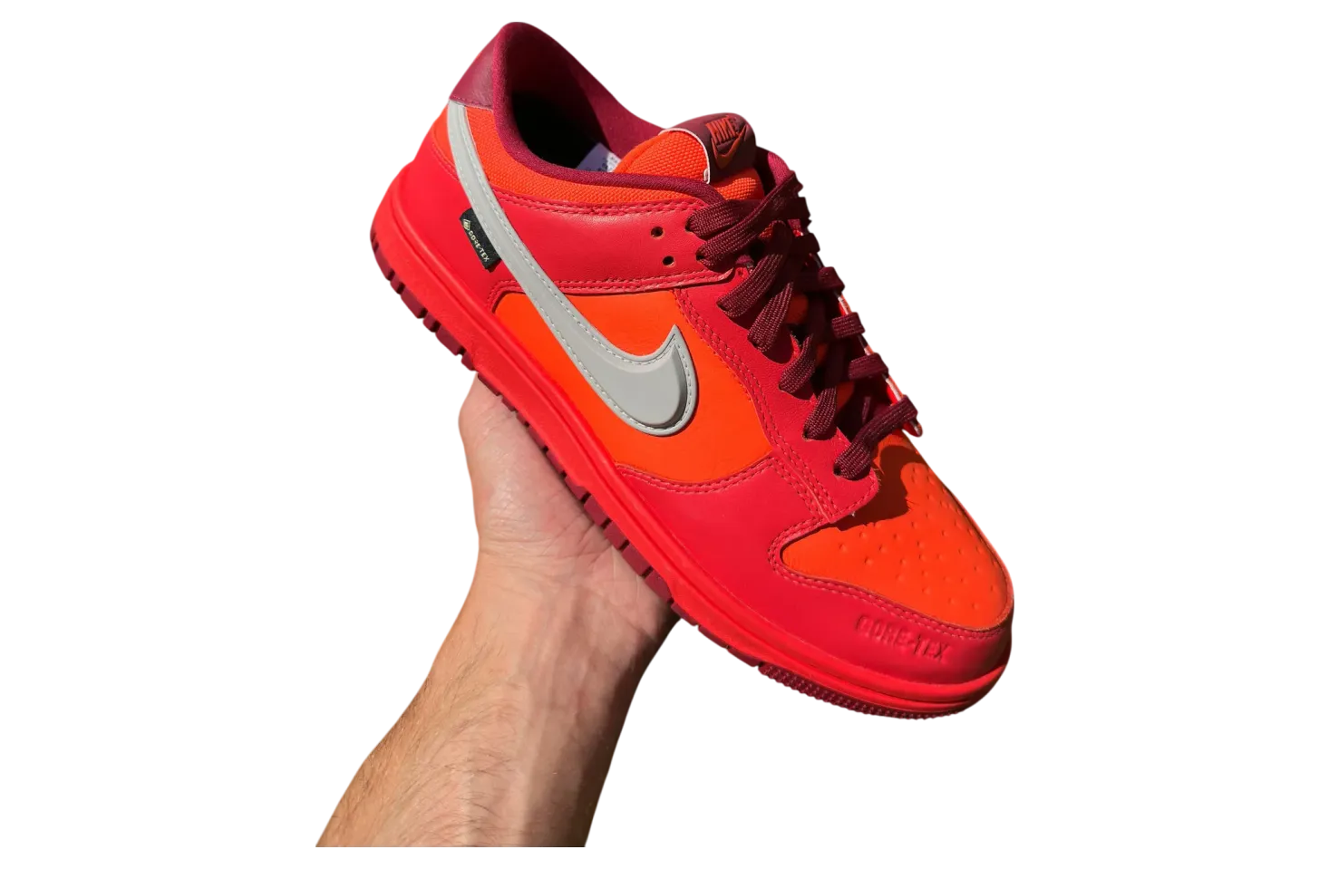 nike dunk low gore tex light crimson light iron ore
