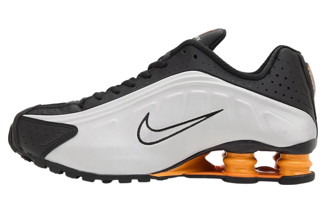 nike shox r4 black bright mandarin