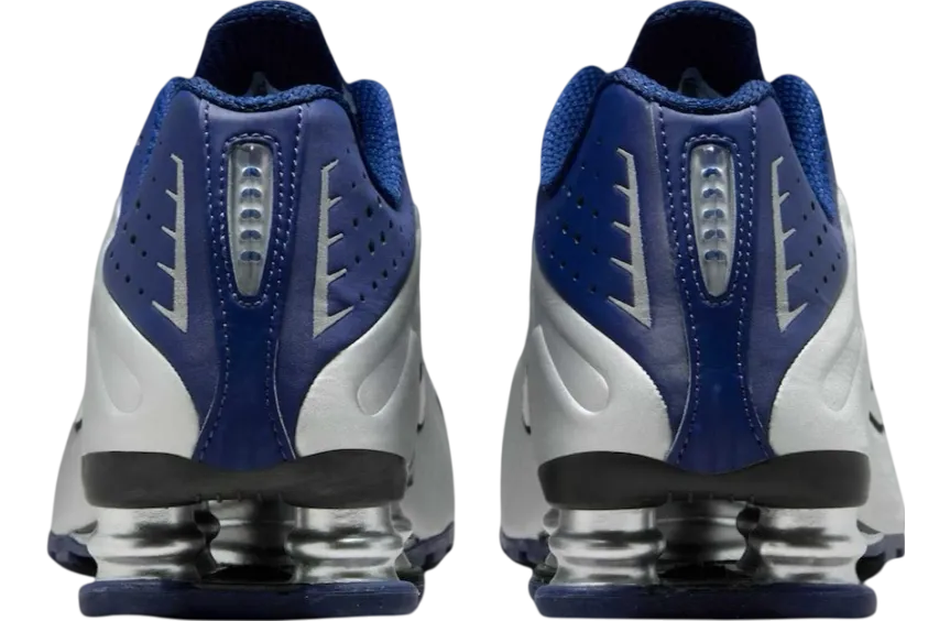 nike shox r4 blue void blue void metallic silver 3