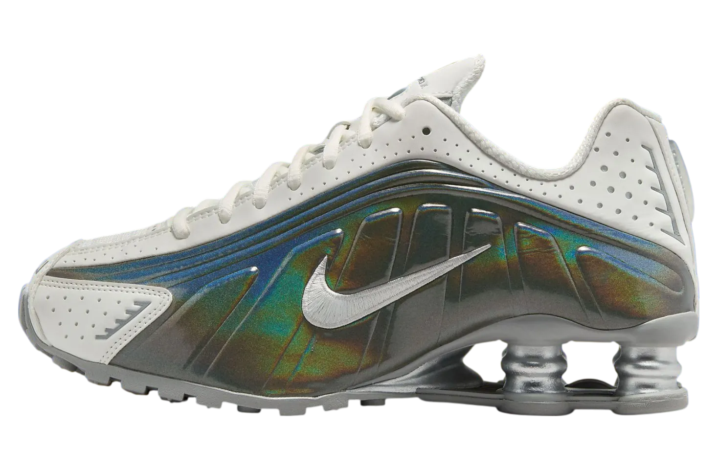 nike shox r4 white iridescent