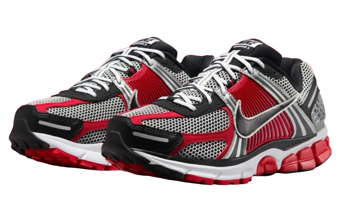 nike zoom vomero 5 metallic silver university red 0