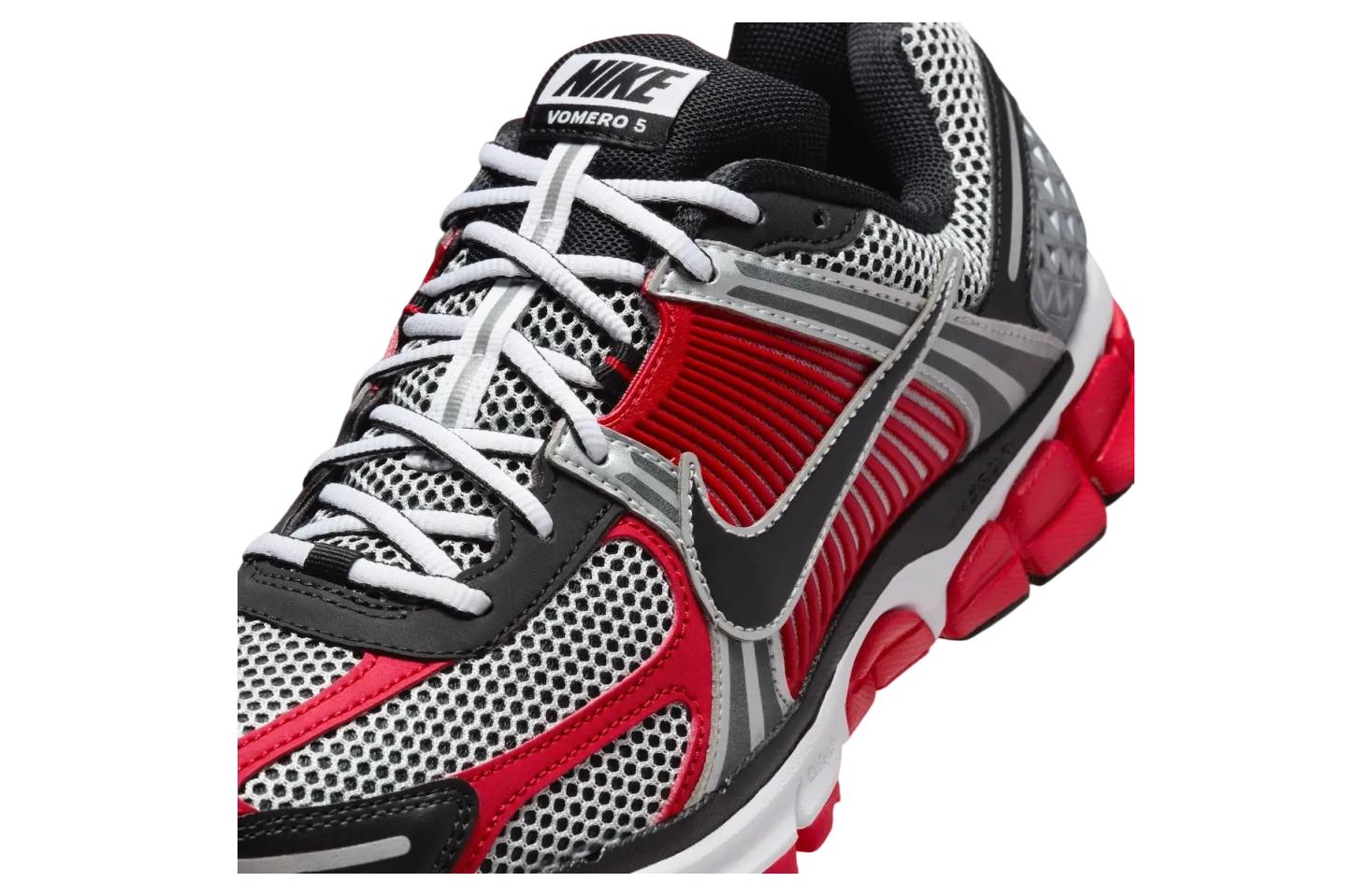 nike zoom vomero 5 metallic silver university red 5