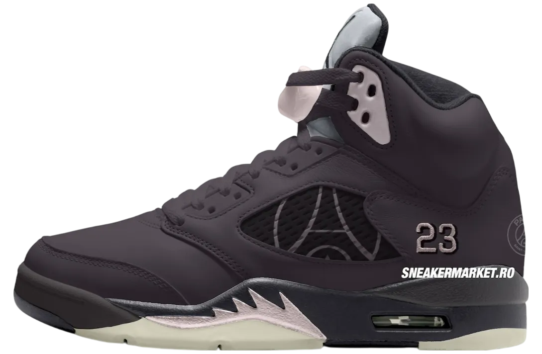 psg x air jordan 5 off noir particle rose
