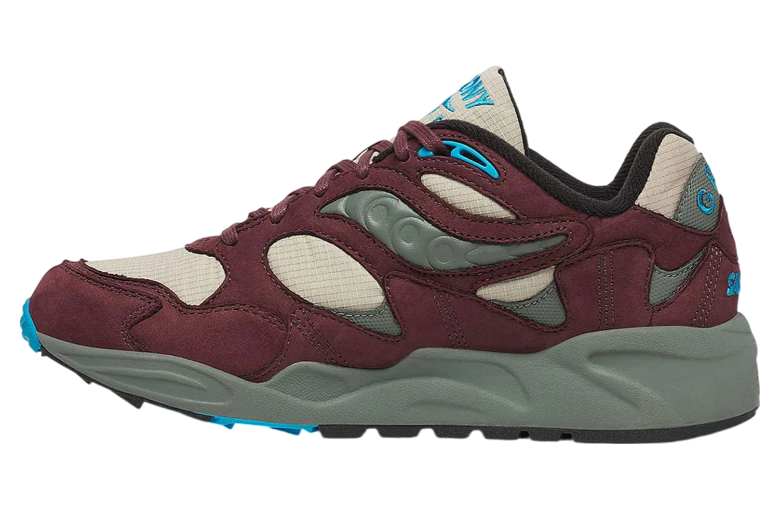 saucony grid shadow 2 maroon beige 1