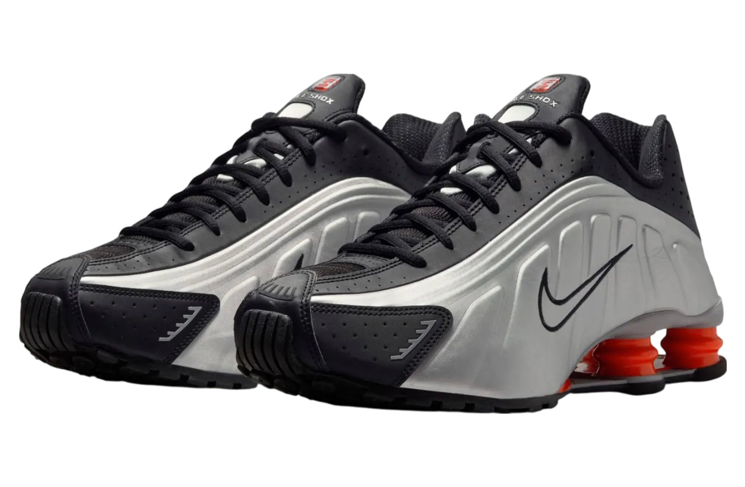 the nike shox r4 metallic silver red 2