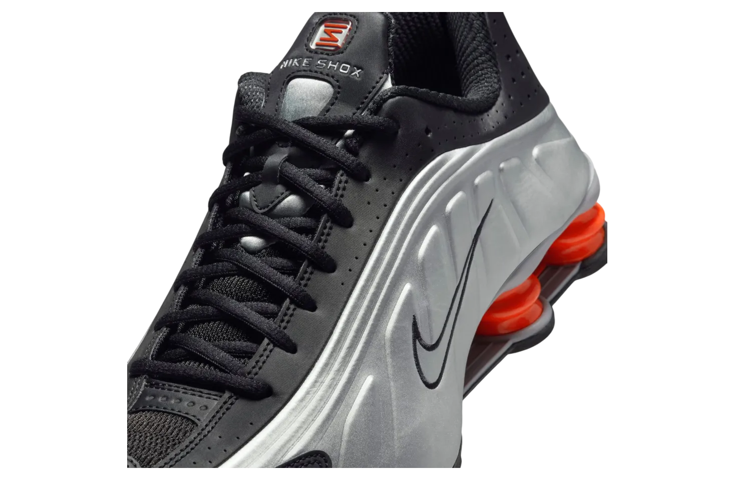 the nike shox r4 metallic silver red 5