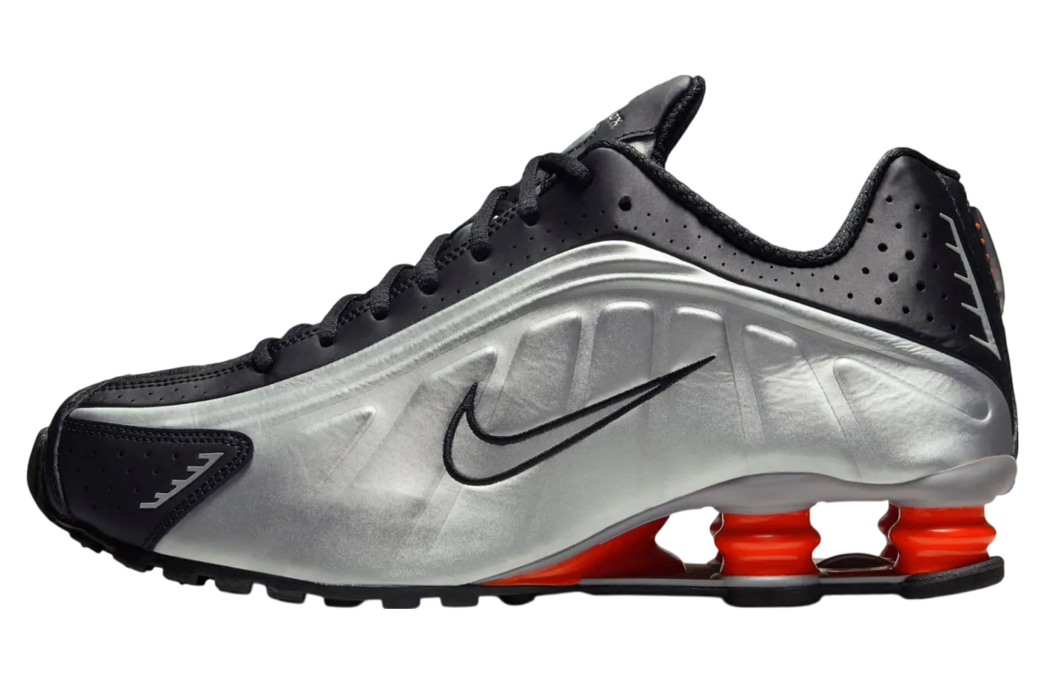 the nike shox r4 metallic silver red