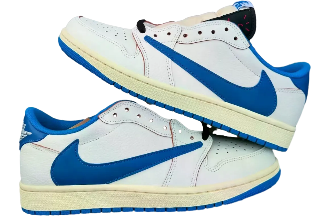 travis scott x fragment air jordan 1 low sail military blue 11